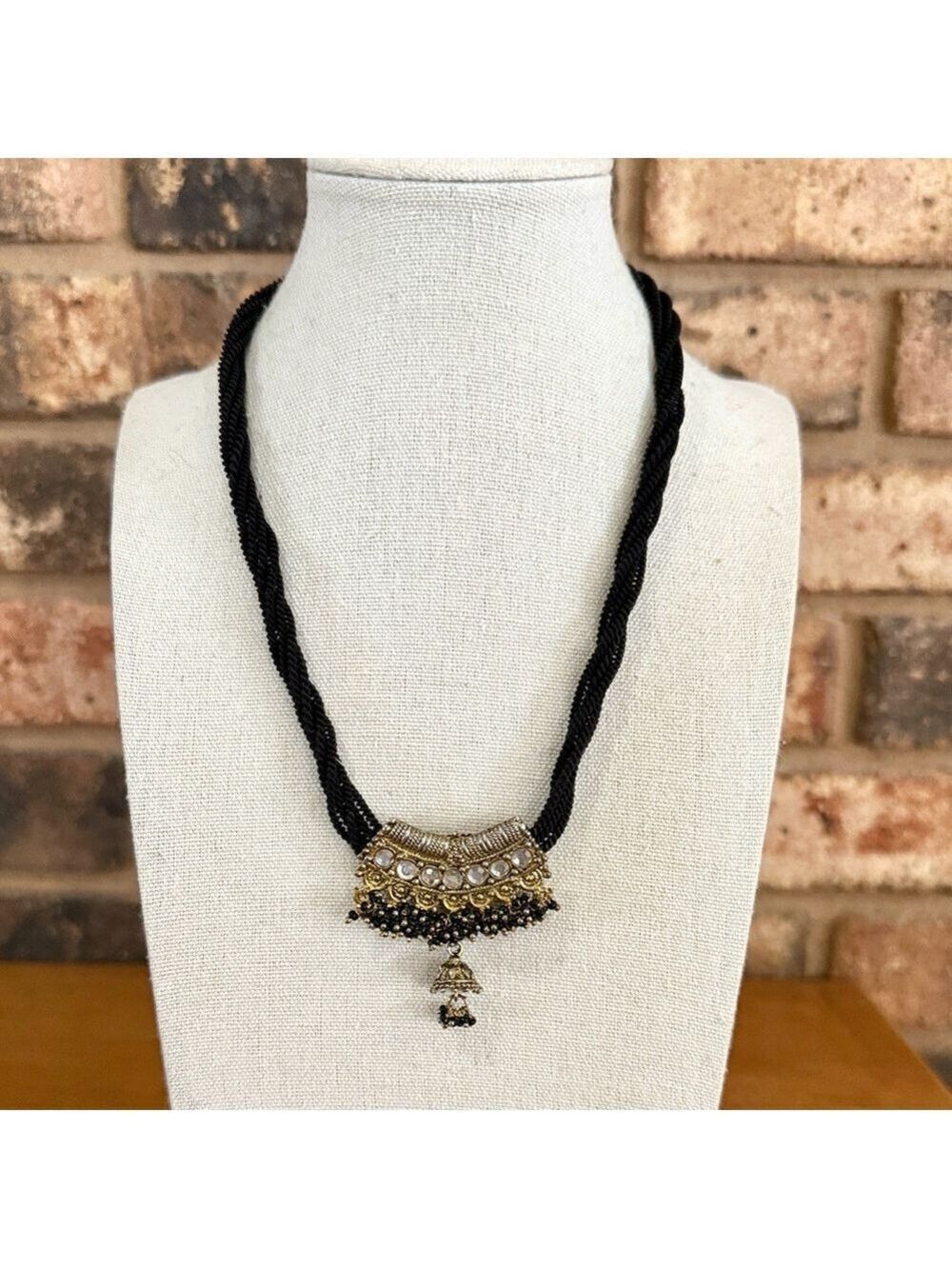 Vintage 6 strand Kundan Indian style necklace